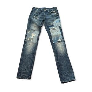 Ralph Lauren Tompkins Skinny Patchwork Denim Jeans (sz 28)